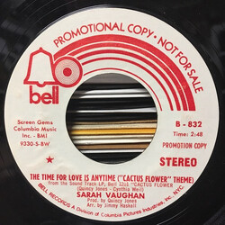 Sarah Vaughan The Time For Love Is Anytime ("Cactus Flower" Theme) USED VINYL 7INCH 45 RPM PROMO STEREO MONO