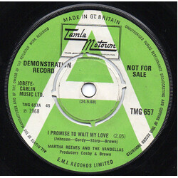 Martha Reeves & The Vandellas I Promise To Wait My Love USED VINYL 7INCH 45 RPM SINGLE PROMO