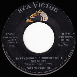 Porter Wagoner Everything She Touches Gets The Blues / Sugar Foot Rag USED VINYL 7INCH 45 RPM SINGLE
