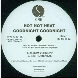 Hot Hot Heat Goodnight Goodnight USED VINYL 12INCH PROMO