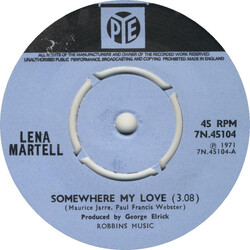 Lena Martell Somewhere My Love USED VINYL 7INCH 45 RPM SINGLE