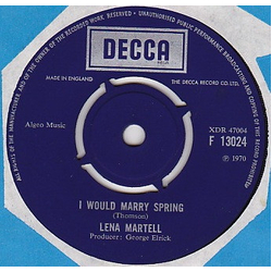 Lena Martell I Would Marry Spring Vinyl 7" USED