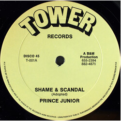 Prince Junior Shame & Scandal /  Shame & Rhythm Vinyl 12" USED