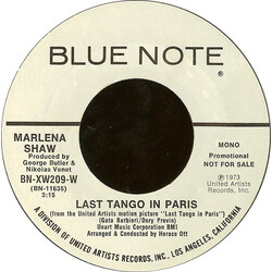 Marlena Shaw Last Tango In Paris USED VINYL 7INCH 45 RPM SINGLE PROMO STYRENE STEREO MONO
