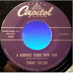 Tommy Collins A Hundred Years From Now USED VINYL 7INCH 45 RPM SINGLE