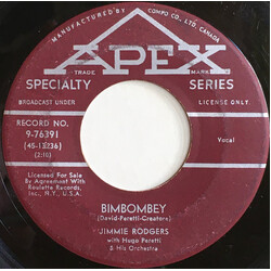 Jimmie Rodgers (2) / The Hugo Peretti Orchestra Bimbombey / You Understand Me USED VINYL 7INCH 45 RPM SINGLE