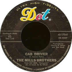 The Mills Brothers Cab Driver USED VINYL 7INCH 45 RPM STYRENE