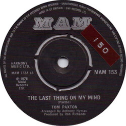 Tom Paxton The Last Thing On My Mind Vinyl 7" USED