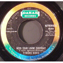 Tyrone Davis All The Waiting Is Not In Vain / Need Your Lovin' Everyday USED VINYL 7INCH SINGLE 45 RPM
