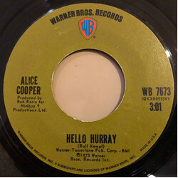 Alice Cooper Hello Hurray / Generation Landslide USED VINYL 7INCH 45 RPM SINGLE STYRENE