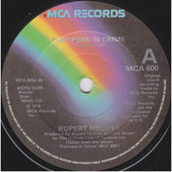 Rupert Holmes Partners In Crime USED VINYL 7INCH SINGLE