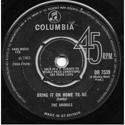 The Animals Bring It On Home To Me USED VINYL 7INCH SINGLE 45 RPM