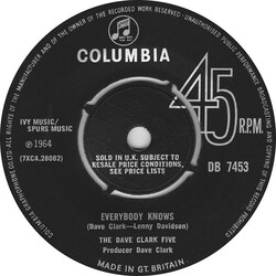 The Dave Clark Five Everybody Knows USED VINYL 7INCH SINGLE 45 RPM