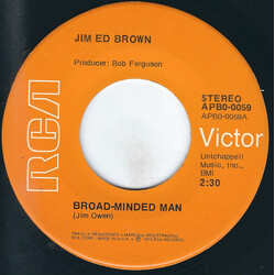 Jim Ed Brown Broad-Minded Man USED VINYL 7INCH SINGLE 45 RPM