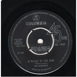 The Shadows A Place In The Sun USED VINYL 7INCH 45 RPM SINGLE