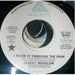 Barry Manilow I Made It Through The Rain USED VINYL 7INCH 45 RPM PROMO