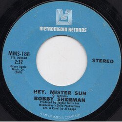 Bobby Sherman Hey, Mister Sun USED VINYL 7INCH 45 RPM SINGLE STYRENE