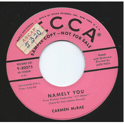 Carmen McRae I'm Putting All My Eggs In One Basket / Namely You USED VINYL 7INCH 45 RPM SINGLE PROMO