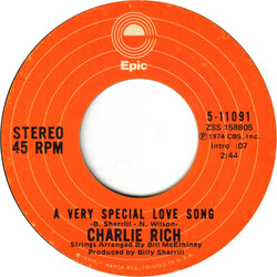 Charlie Rich A Very Special Love Song USED VINYL 7INCH 45 RPM SINGLE STYRENE STEREO