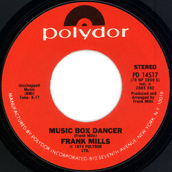 Frank Mills Music Box Dancer USED VINYL 7INCH 45 RPM SINGLE