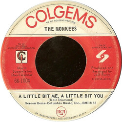 The Monkees A Little Bit Me, A Little Bit You / The Girl I Knew Somewhere VINYL 7" USED