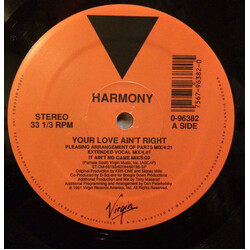 Harmony (3) Your Love Ain't Right / Mother Africa USED VINYL 12INCH