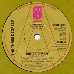 The Three Degrees Dirty Ol' Man Vinyl 7" USED