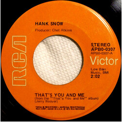 Hank Snow That's You And Me / Brand On My Heart USED VINYL 7INCH 45 RPM SINGLE STEREO