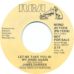 James Darren Let Me Take You In My Arms Again USED VINYL 7INCH 45 RPM SINGLE STEREO MONO PROMO