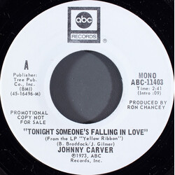 Johnny Carver Tonight Someone's Falling In Love USED VINYL 7INCH 45 RPM PROMO STEREO MONO