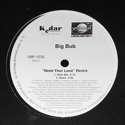 Big Bub Need Your Love (Remix) USED VINYL 12INCH SINGLE PROMO