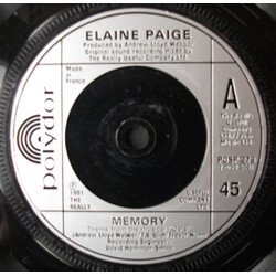 Elaine Paige Memory USED VINYL 7INCH 45 RPM SINGLE