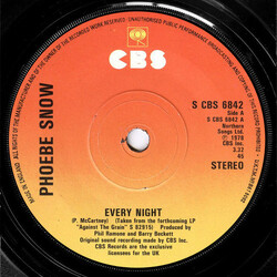 Phoebe Snow Every Night USED VINYL 7INCH 45 RPM