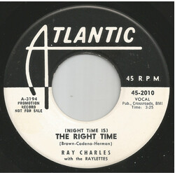 Ray Charles / Raelets (Night Time Is) The Right Time USED VINYL 7INCH 45 RPM PROMO
