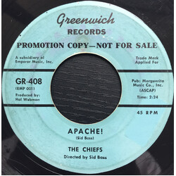 The Chiefs (3) Apache! / Dee's Dream USED VINYL 7INCH 45 RPM SINGLE PROMO