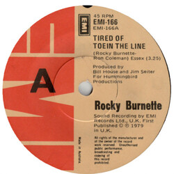 Rocky Burnette Tired Of Toein The Line USED VINYL 7INCH SINGLE 45 RPM