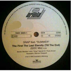 Snap! / Summer The First The Last Eternity (Till The End) USED VINYL 12INCH 45 RPM STEREO