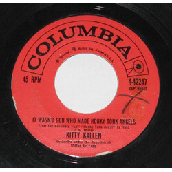 Kitty Kallen It Wasn't God Who Made Honky Tonk Angels / You Are My Sunshine USED VINYL 7INCH 45 RPM
