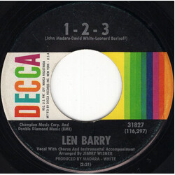 Len Barry 1 - 2 - 3 USED VINYL 7INCH 45 RPM SINGLE