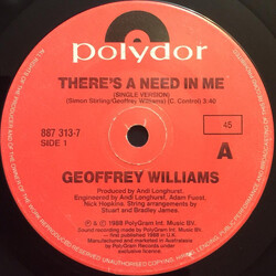 Geoffrey Williams There's A Need In Me USED VINYL 7INCH 45 RPM SINGLE