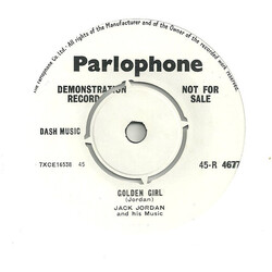 Jack Jordan And His Music Golden Girl / Beauty And The Beach USED VINYL 7INCH 45 RPM SINGLE PROMO