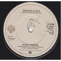 Alice Cooper School's Out USED VINYL 7INCH 45 RPM SINGLE REISSUE REPRESS