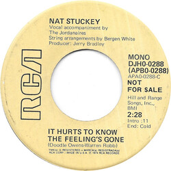 Nat Stuckey It Hurts To Know The Feelings Gone USED VINYL 7INCH 45 RPM PROMO STEREO MONO