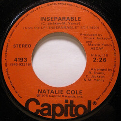 Natalie Cole Inseparable USED VINYL 7INCH SINGLE 45 RPM