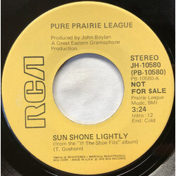 Pure Prairie League Sun Shone Lightly USED VINYL 7INCH 45 RPM PROMO STEREO MONO
