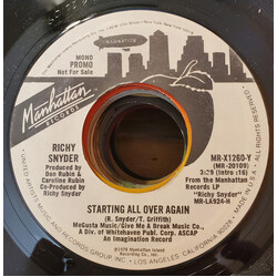 Ricky Snyder (2) Starting All Over Again USED VINYL 7INCH 45 RPM PROMO MONO