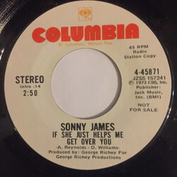 Sonny James If She Just Helps Me Get Over You USED VINYL 7INCH 45 RPM SINGLE PROMO STYRENE STEREO MONO
