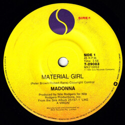 Madonna Material Girl USED VINYL 7INCH 45 RPM SINGLE