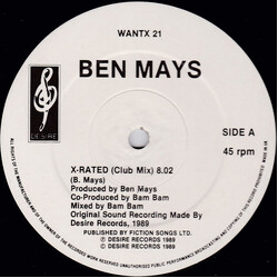 Ben Mays X-Rated USED VINYL 12INCH 45 RPM