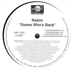 Rakim Guess Who's Back (Remixes) VINYL 12" USED